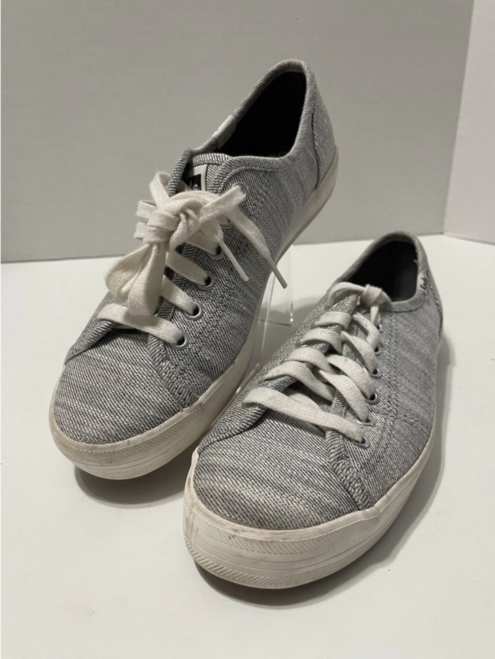 Women’s Keds Size 6 Sneakers Kickstart Denim Twill Heathered Gray W/White Trim